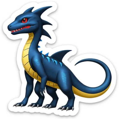 Shiny Salandit-Garchomp-Umbreon-Quilava-Fakémon-hybrid-creature (full body)  sticker