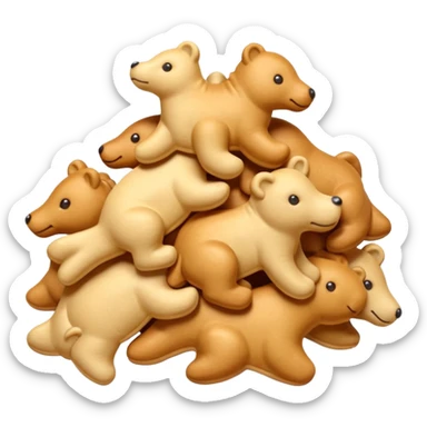 a small pile of animal crackers, simple, clear sticker