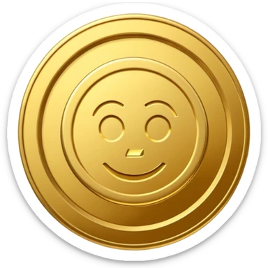 A modern cartoon-style emoji of a stylized money coin combined with a subtle play button icon, clean lines, bold shape, freeform, optimized for social media video sticker