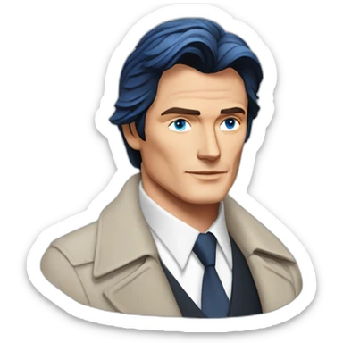 Alain delon science fiction detective blue eyes red hair sticker