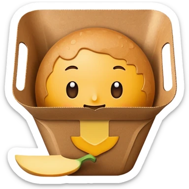 create an emoticon of a retangular bowl made of kraft paper, 
The lunch box should be the most similar to this real one..
https://i.postimg.cc/FKcHz1tk/Screenshot-2025-11-11-alle-16-06-29.png

Can get more images of the bowl from this instagram account https://www.instagram.com/chefaporterbr/ sticker