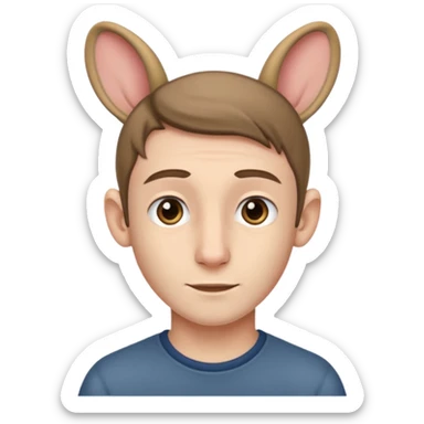 24 year old boy with long ears sticker