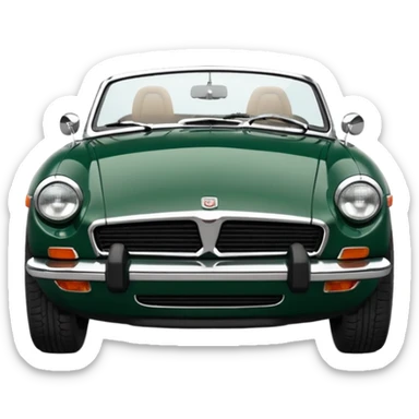 1977 British racing green Mgb roadster chrome bumper wire wheels sticker