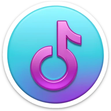 Purple and Cian Symbol of TikTok  sticker
