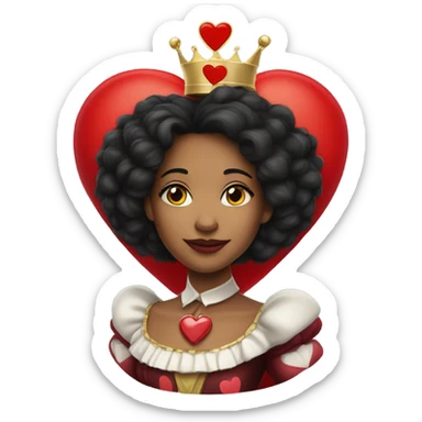 Biracial Queen of hearts sticker