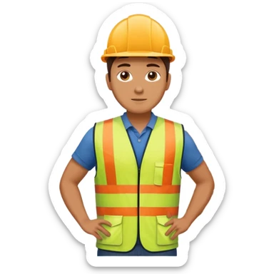 Worker with pallet in port area, import. sticker