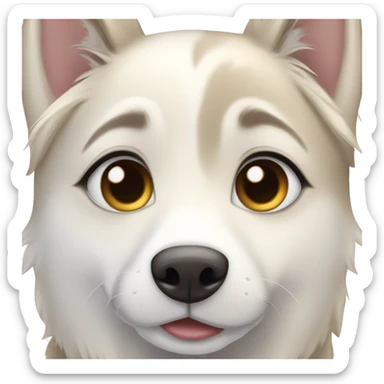 Blonde blu eyed girl with cute gray brown eyed siberian husky sticker
