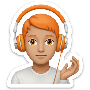 listen to music in orang earpods sticker