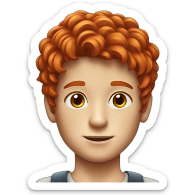 A boy with red hair and freckles sticker
