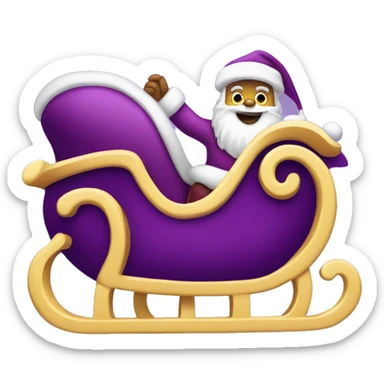 Purple Santa’s sleigh  sticker