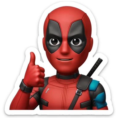 Deadpool giving a thumbs up and winking sticker