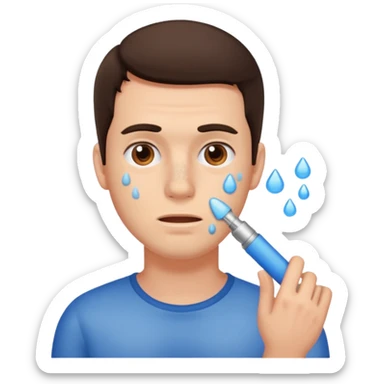 brunette man with lots of acne sticker