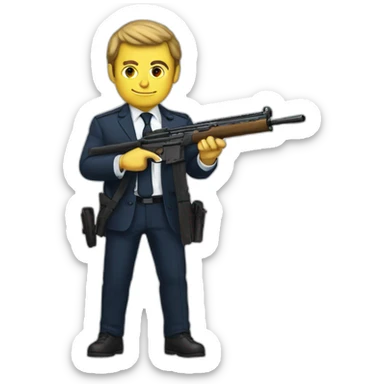 Macron avec un fusil sticker
