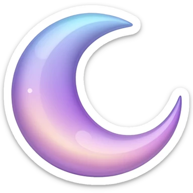 Sparkly glossy Pastel lilac-gradient crescent sticker