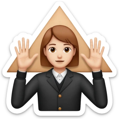 Only when both hands form a triangle gesture sticker