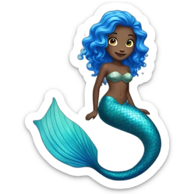 Blue mermaid sticker