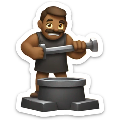 blacksmith hammer blazing fire sticker