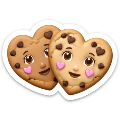 Cookie heart twins  sticker