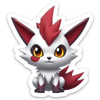 Anthro Cool Edgy Cute Chibi Shiny Zangoose-Zoroark-Fakemon-Pokémon Full Body Detailed High Quality sticker