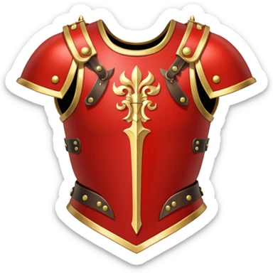 gold-red cuirass + twin blades. negative : characters sticker
