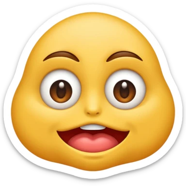 Je voudrais un emoji, yeux légèrement plissés, bouche qui fait une bise serrée avec des petits plis autour des lèvres sticker