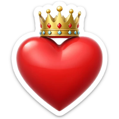 I want a red heart these emoji ❤️ and i also want a crown like this 👑 on it sticker
