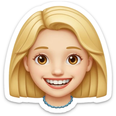 girl with braces on teeth sticker