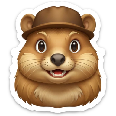 Female beaver buck teeth and blonde hair sticker