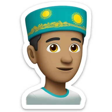 man with kazakhstan's flag sticker
