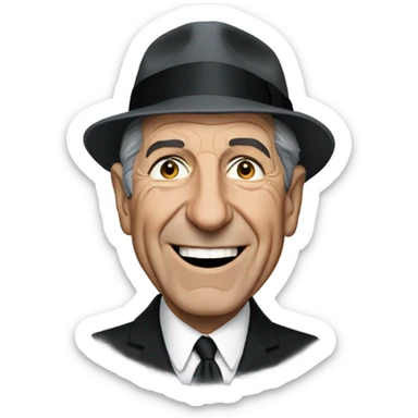 Leonard cohen smiling sticker
