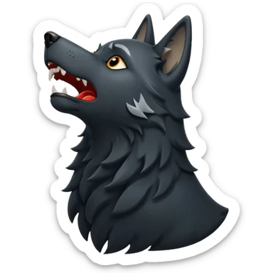 Black wolf howling sticker