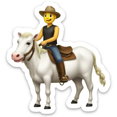 an horse riding moo sticker