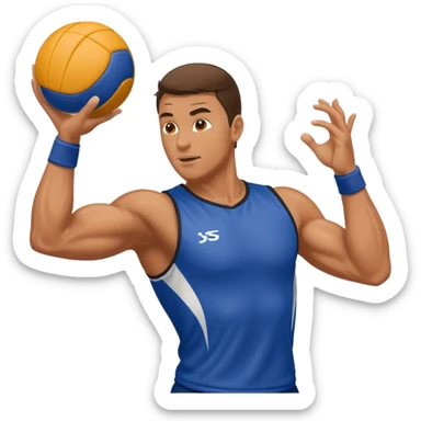 man throwing handball sticker