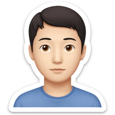 asian male thin face sticker