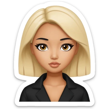 asian tanned beauty standard, pretty bratz baddie, black eyeliner sticker