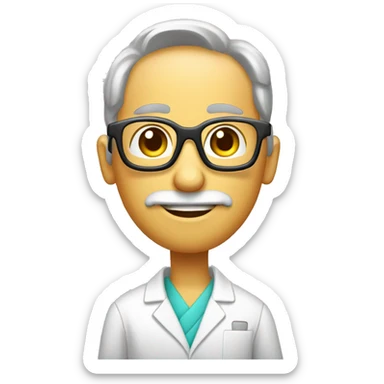 farmaceutico con gafas cuerpo comple sticker