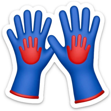 Hand glove celebration in blue (#00A3E0) and red (#F9423A)  sticker