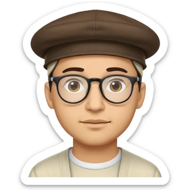 Guy with slim face, glasses, Jesus freak, Hispanic, light skinned, hat cap  sticker