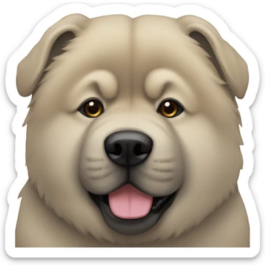 Beige grey chow-chow black muzzle sticker