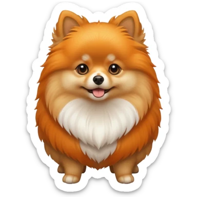 Pomeranian in red white sticker
