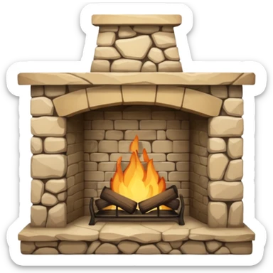 Rustic Stone Fireplace sticker