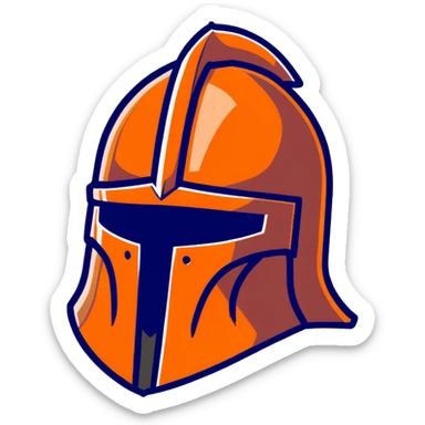 antique medieval helmet with light rust and battle-worn appearance sticker