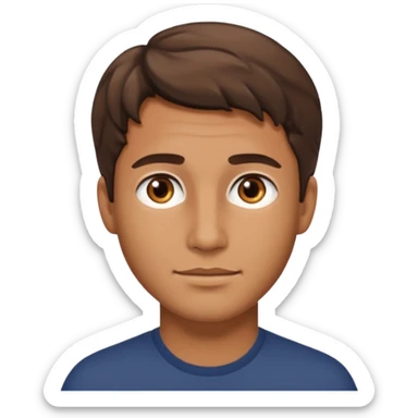 Handsome cute Man with tan skin and  brown eyes and  short brown wavy hair sticker