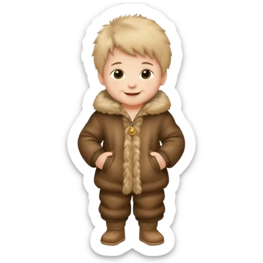 a full body of baby boy wearing fur clothing



















 sticker