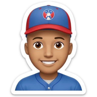 brown skin latino male with buzz cut wearing a puerto rico baseball cap sticker