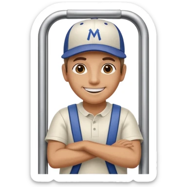 Rider holding grab bar,Metro Riders,with metro rail inside sticker