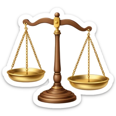 Scales of justice balanced with gavel sticker