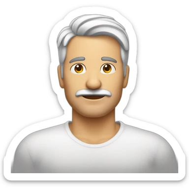 hombre blanco de 53 años con el pelo corto canoso y sin bigote sticker