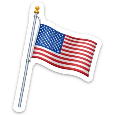 A simple waving flag on a pole or flagpole sticker