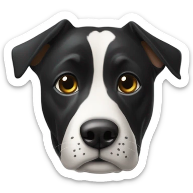 terre-neuve chien noir et avec une petite tâche blanche sticker